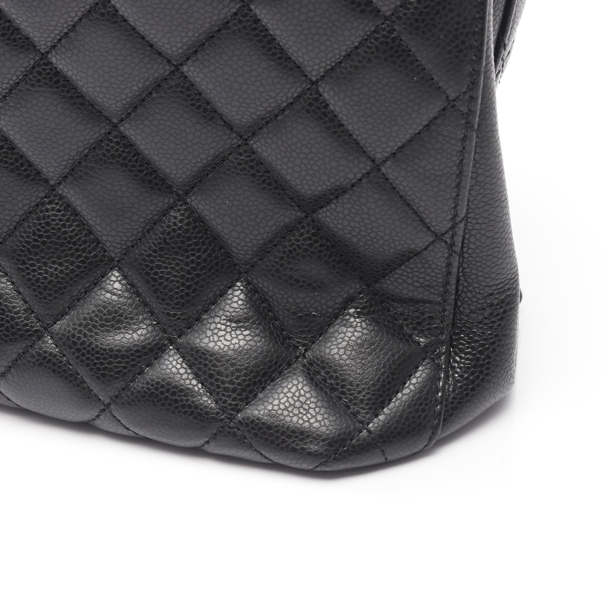 マトラッセ ショルダーバッグ トートバッグ キャビアスキン ブラック アンティークシルバー金具 シャネル バッグ CHANEL