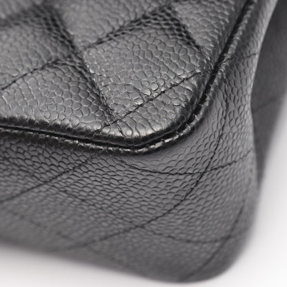 マトラッセ Wフラップ Wチェーンショルダーバッグ キャビアスキン ブラック ゴールド金具 シャネル バッグ CHANEL