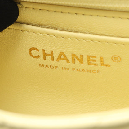 ミニマトラッセ チェーンショルダーバッグ ラムスキン ライトイエロー ゴールド金具 シャネル バッグ CHANEL