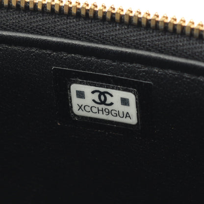 マトラッセ バニティバッグ チェーンショルダーバッグ ラムスキン ブラック ゴールド金具 シャネル バッグ CHANEL