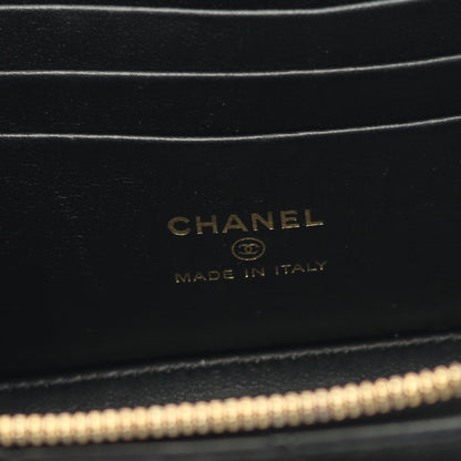 マトラッセ バニティバッグ チェーンショルダーバッグ ラムスキン ブラック ゴールド金具 シャネル バッグ CHANEL