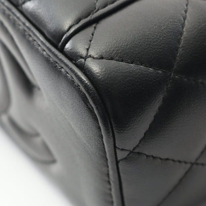 マトラッセ バニティバッグ チェーンショルダーバッグ ラムスキン ブラック ゴールド金具 シャネル バッグ CHANEL