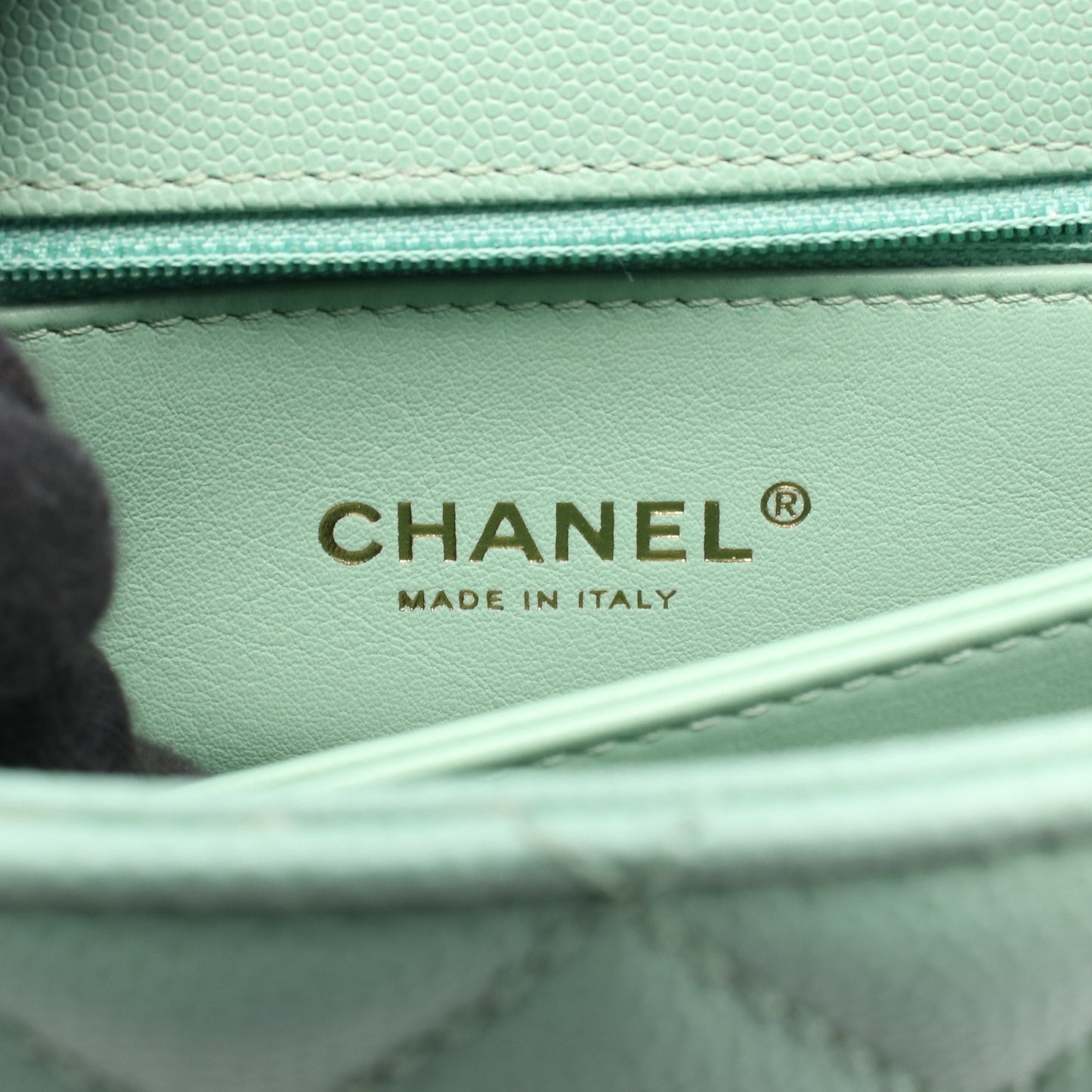 ココハンドル フラップ マトラッセ ハンドバッグ キャビアスキン ライトグリーン ゴールド金具 2WAY シャネル バッグ CHANEL