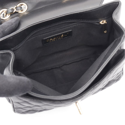 マトラッセ チェーンショルダーバッグ ラムスキン ブラック ゴールド金具 シャネル バッグ CHANEL