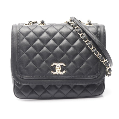 マトラッセ チェーンショルダーバッグ ラムスキン ブラック ゴールド金具 シャネル バッグ CHANEL