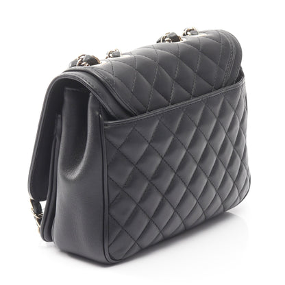 マトラッセ チェーンショルダーバッグ ラムスキン ブラック ゴールド金具 シャネル バッグ CHANEL