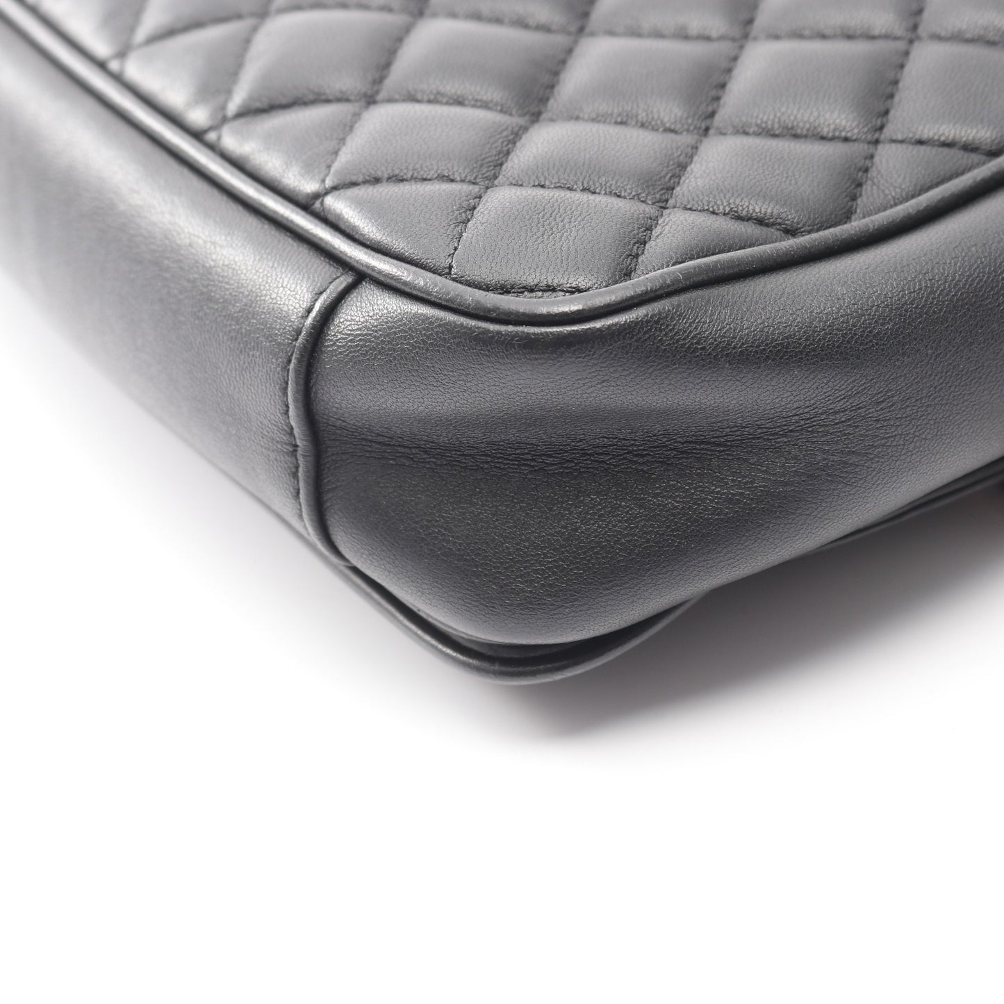 マトラッセ チェーンショルダーバッグ ラムスキン ブラック ゴールド金具 シャネル バッグ CHANEL