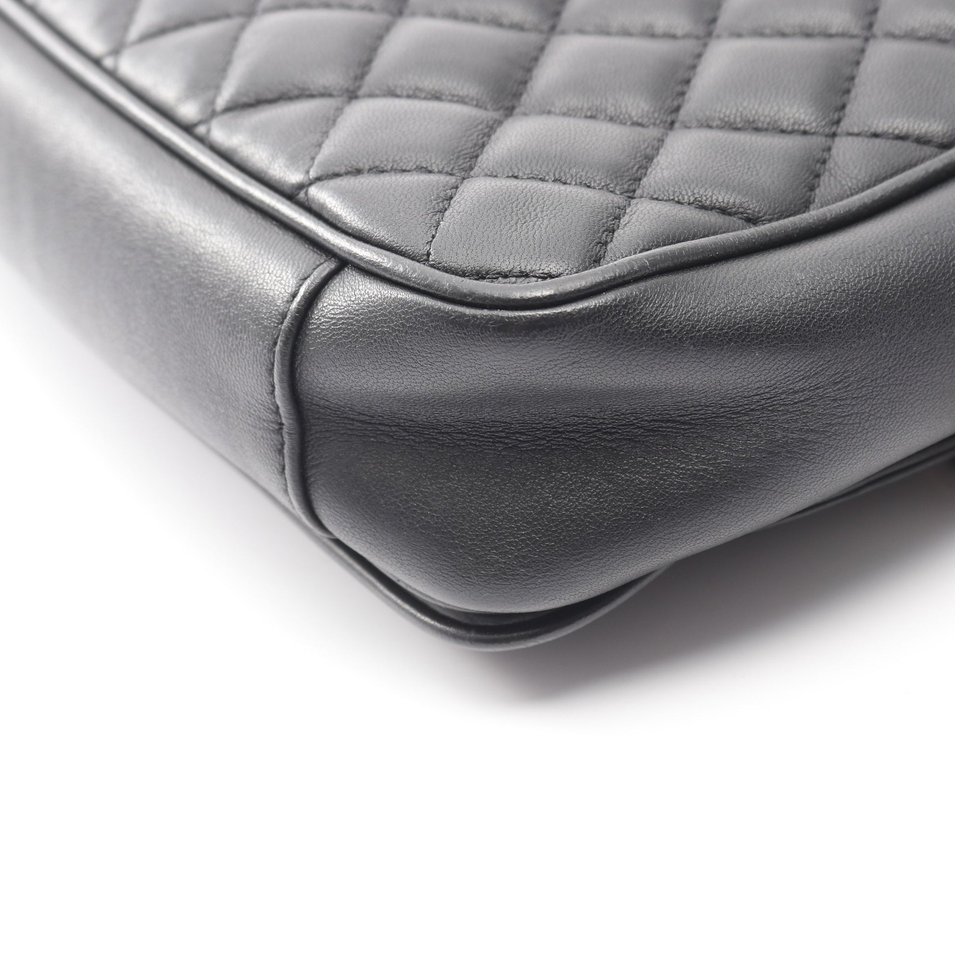 マトラッセ チェーンショルダーバッグ ラムスキン ブラック ゴールド金具 シャネル バッグ CHANEL