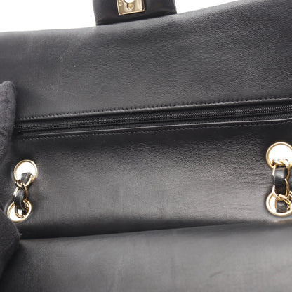 マトラッセ Wフラップ Wチェーンショルダーバッグ ラムスキン ブラック ゴールド金具 シャネル バッグ CHANEL