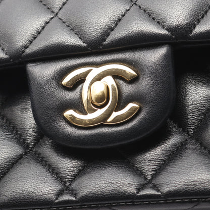 マトラッセ Wフラップ Wチェーンショルダーバッグ ラムスキン ブラック ゴールド金具 シャネル バッグ CHANEL