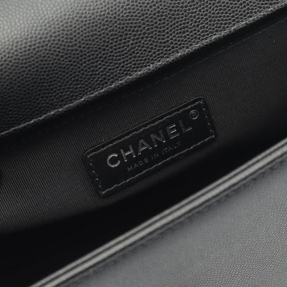 ボーイシャネル チェーンショルダーバッグ キャビアスキン ブラック アンティークシルバー金具 シャネル バッグ CHANEL