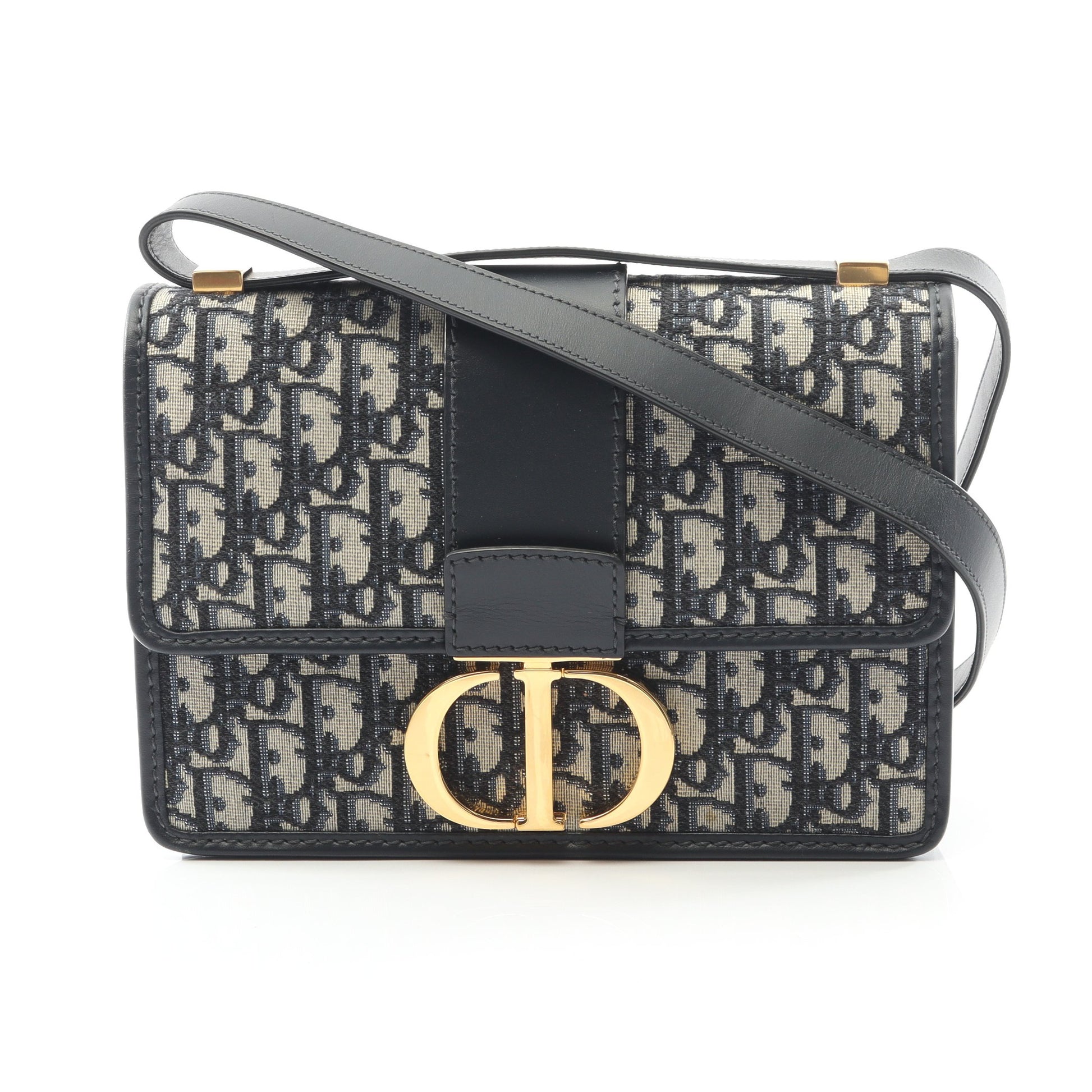 30 MONTAIGNE オブリーク ジャカード ショルダーバッグ キャンバス レザー ネイビー ベージュ クリスチャンディオール バッグ Christian Dior