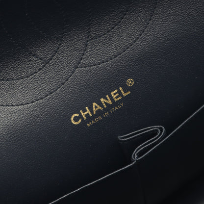 マトラッセ Wフラップ Wチェーンショルダーバッグ ラムスキン ダークネイビー ゴールド金具 シャネル バッグ CHANEL