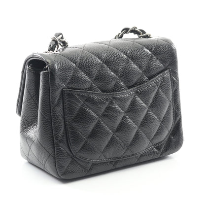 ミニマトラッセ チェーンショルダーバッグ キャビアスキン ブラック シルバー金具 シャネル バッグ CHANEL