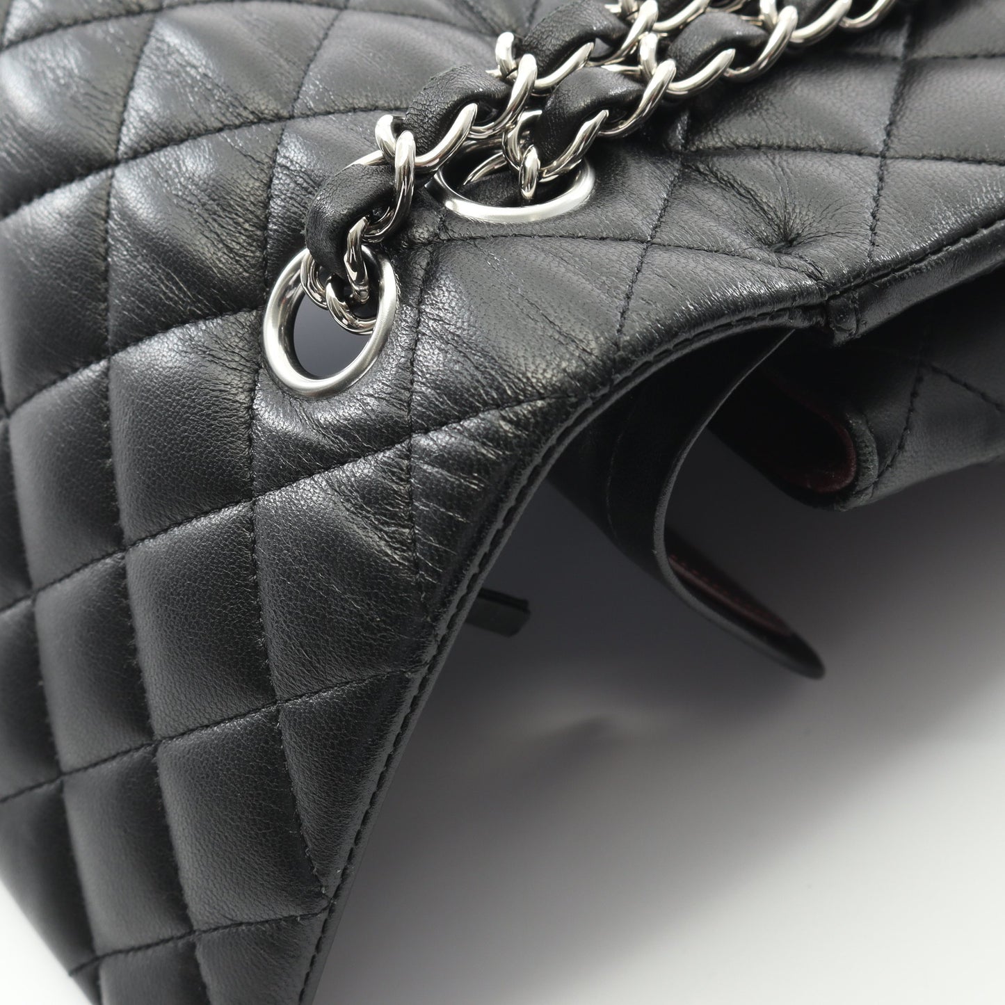 マトラッセ Wフラップ Wチェーンショルダーバッグ ラムスキン ブラック ゴールド金具 シャネル バッグ CHANEL