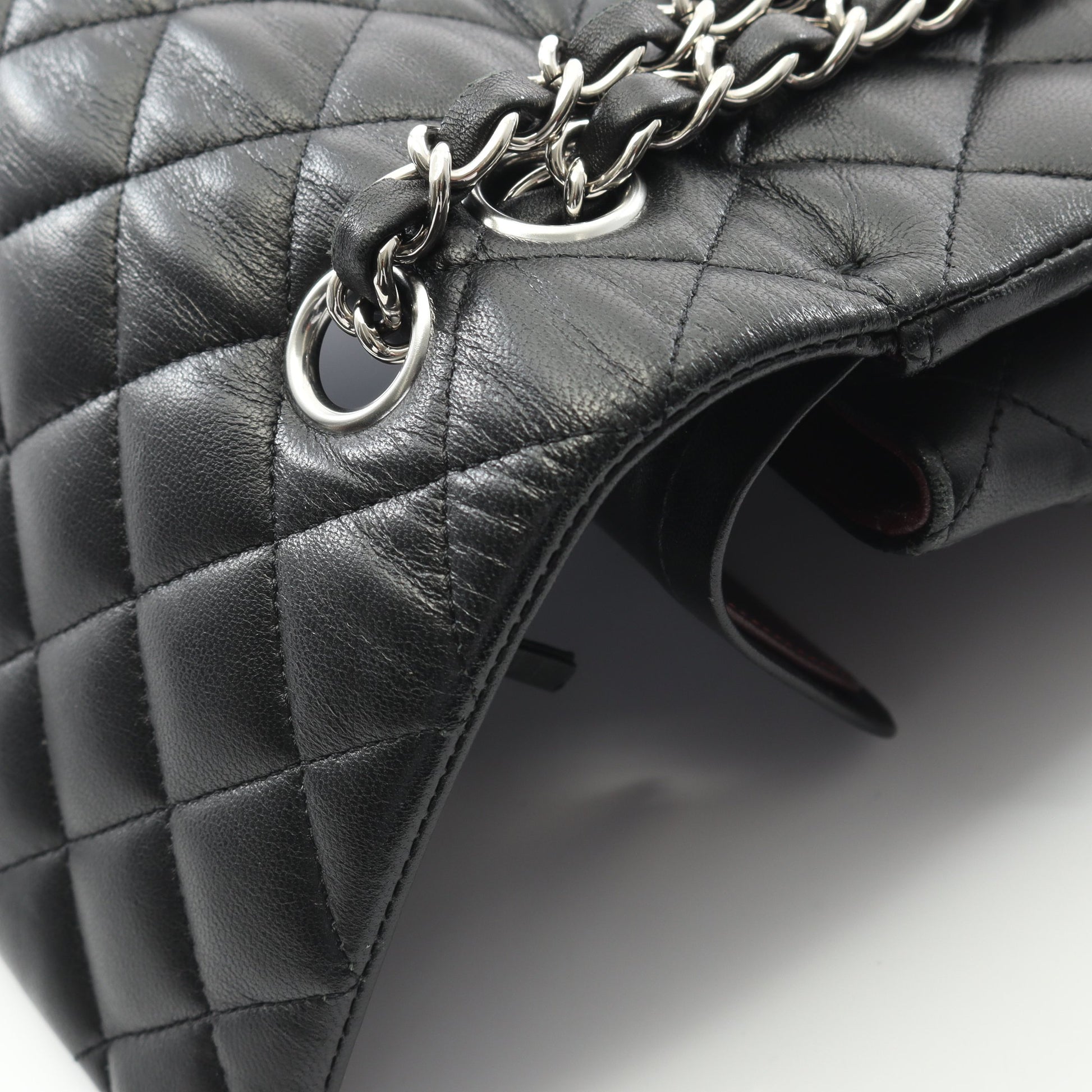 マトラッセ Wフラップ Wチェーンショルダーバッグ ラムスキン ブラック ゴールド金具 シャネル バッグ CHANEL
