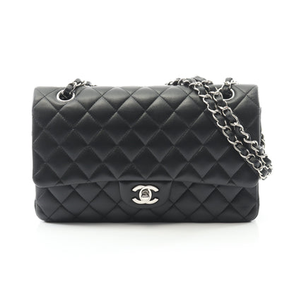 マトラッセ Wフラップ Wチェーンショルダーバッグ ラムスキン ブラック ゴールド金具 シャネル バッグ CHANEL