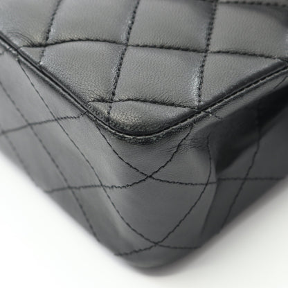 マトラッセ Wフラップ Wチェーンショルダーバッグ ラムスキン ブラック ゴールド金具 シャネル バッグ CHANEL