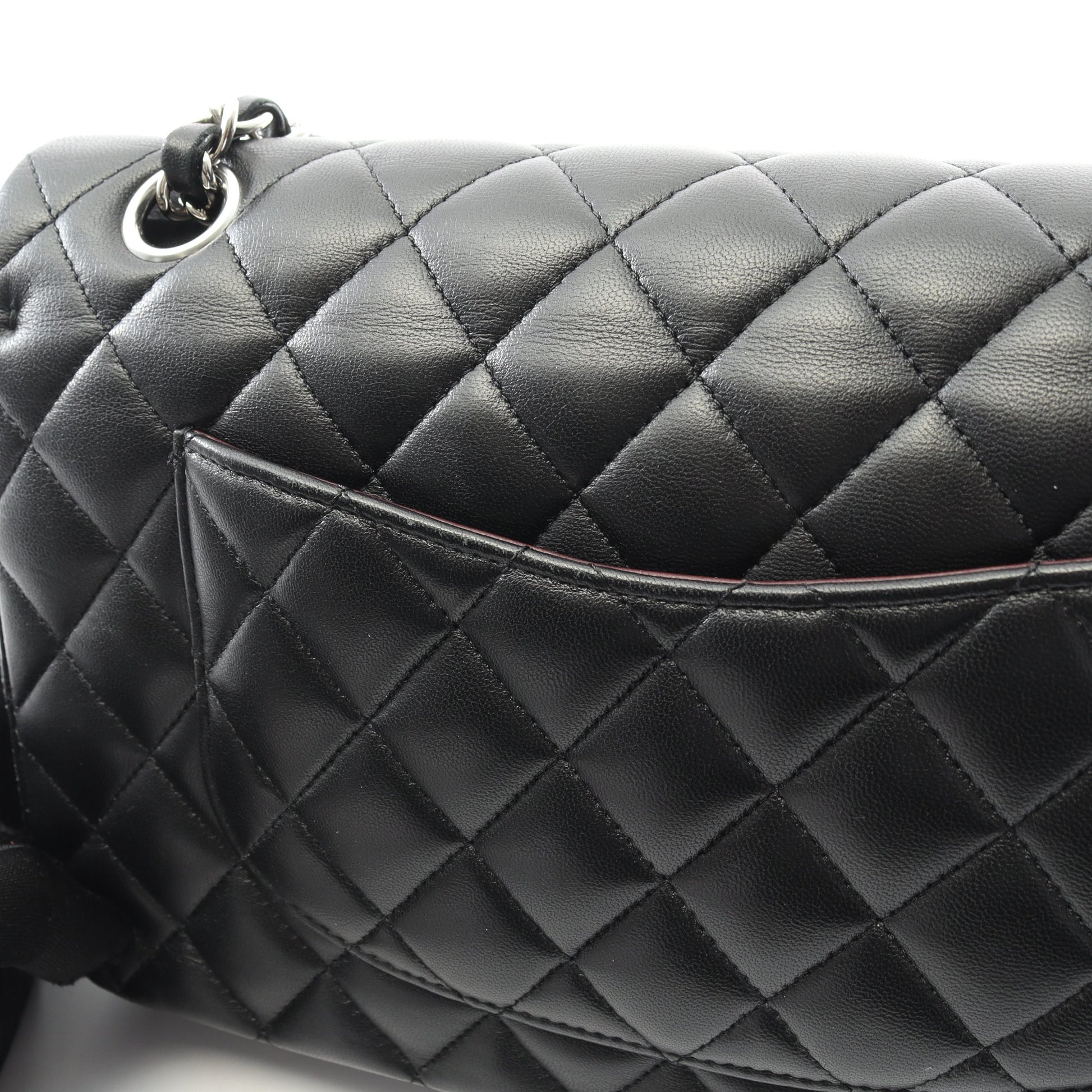 マトラッセ Wフラップ Wチェーンショルダーバッグ ラムスキン ブラック ゴールド金具 シャネル バッグ CHANEL
