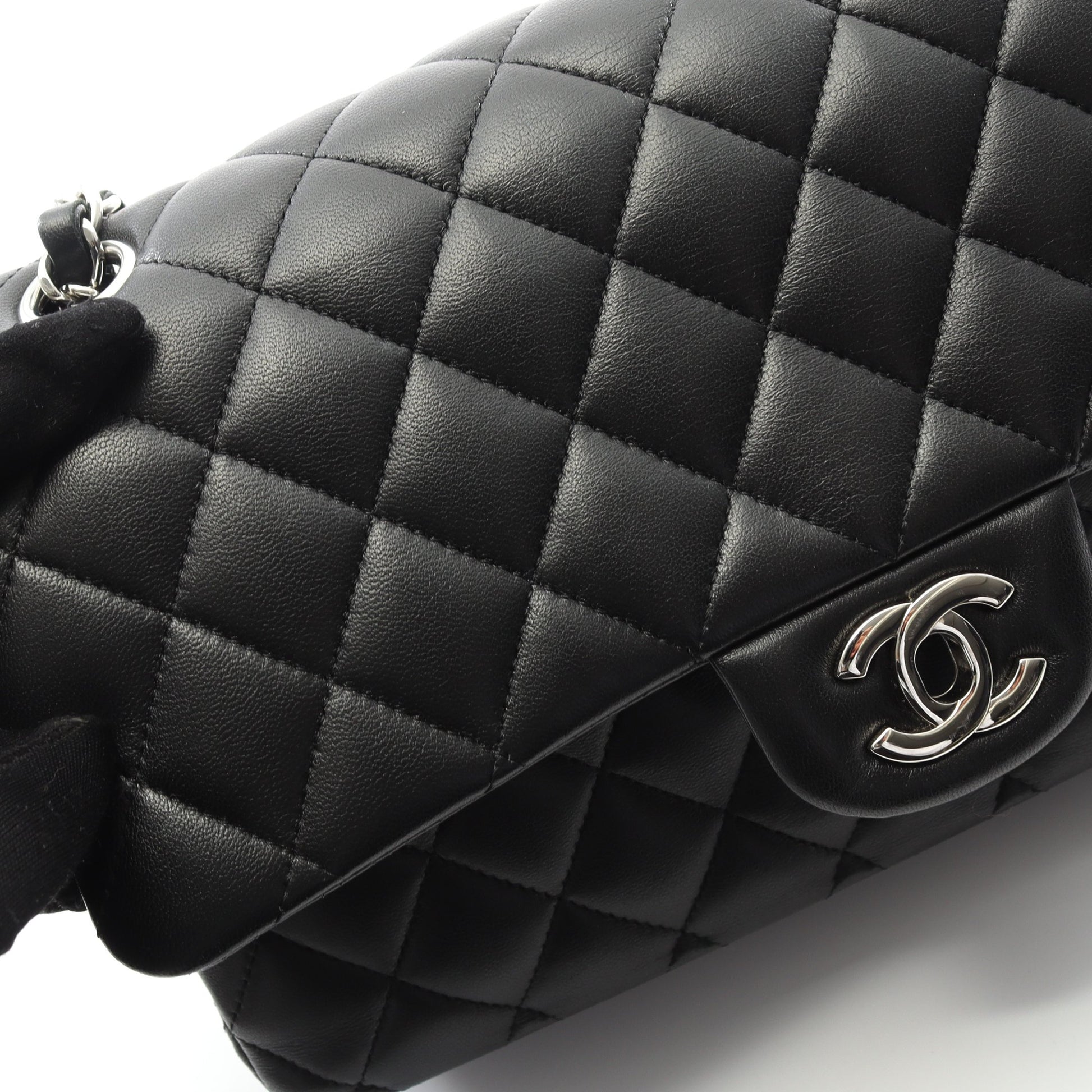 マトラッセ Wフラップ Wチェーンショルダーバッグ ラムスキン ブラック ゴールド金具 シャネル バッグ CHANEL