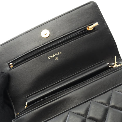 マトラッセ チェーンウォレット ラムスキン ブラック ゴールド金具 シャネル バッグ CHANEL