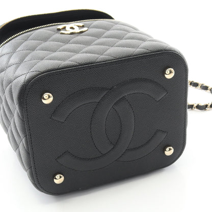マトラッセ チェーンショルダーバッグ キャビアスキン ブラック ゴールド金具 2WAY シャネル バッグ CHANEL