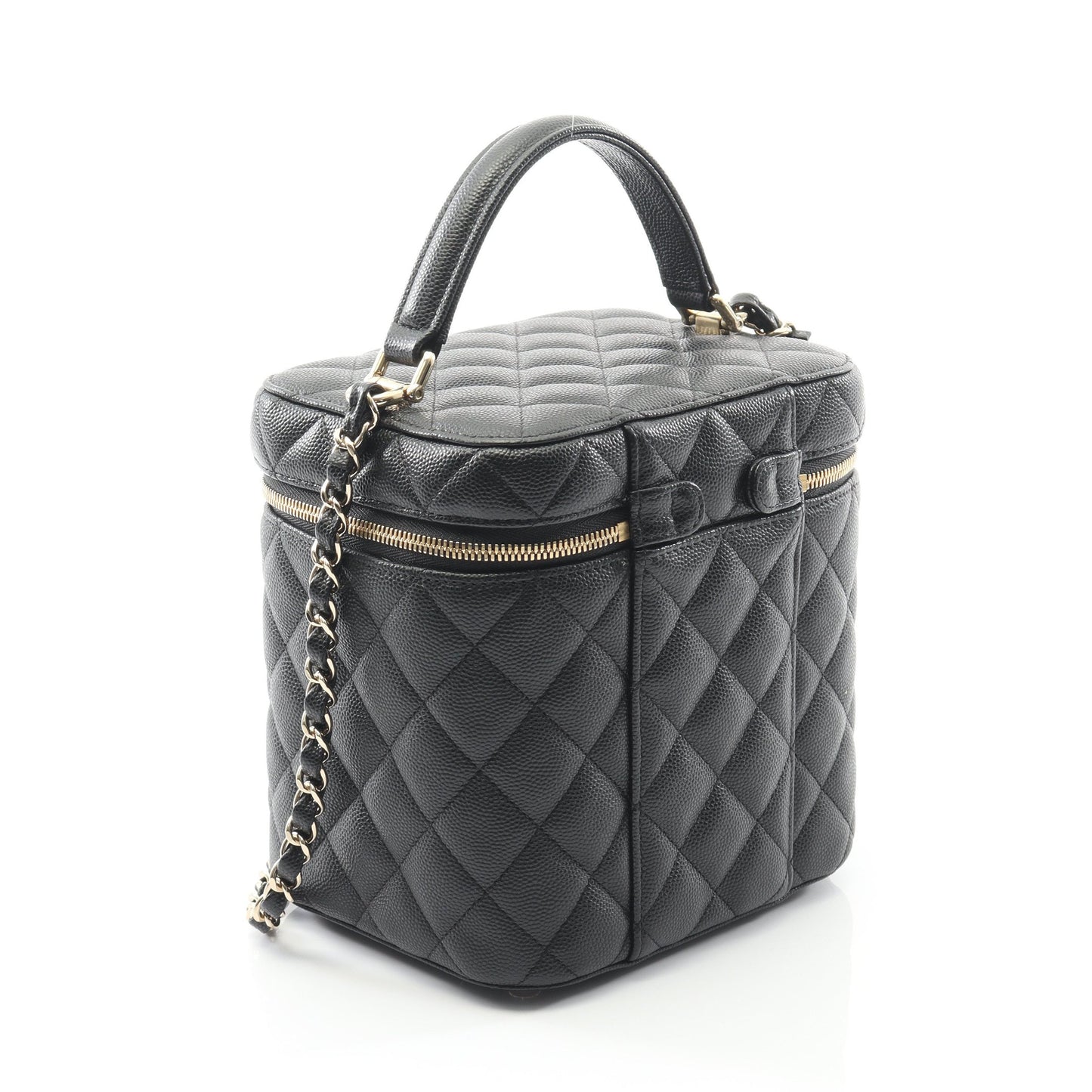 マトラッセ チェーンショルダーバッグ キャビアスキン ブラック ゴールド金具 2WAY シャネル バッグ CHANEL