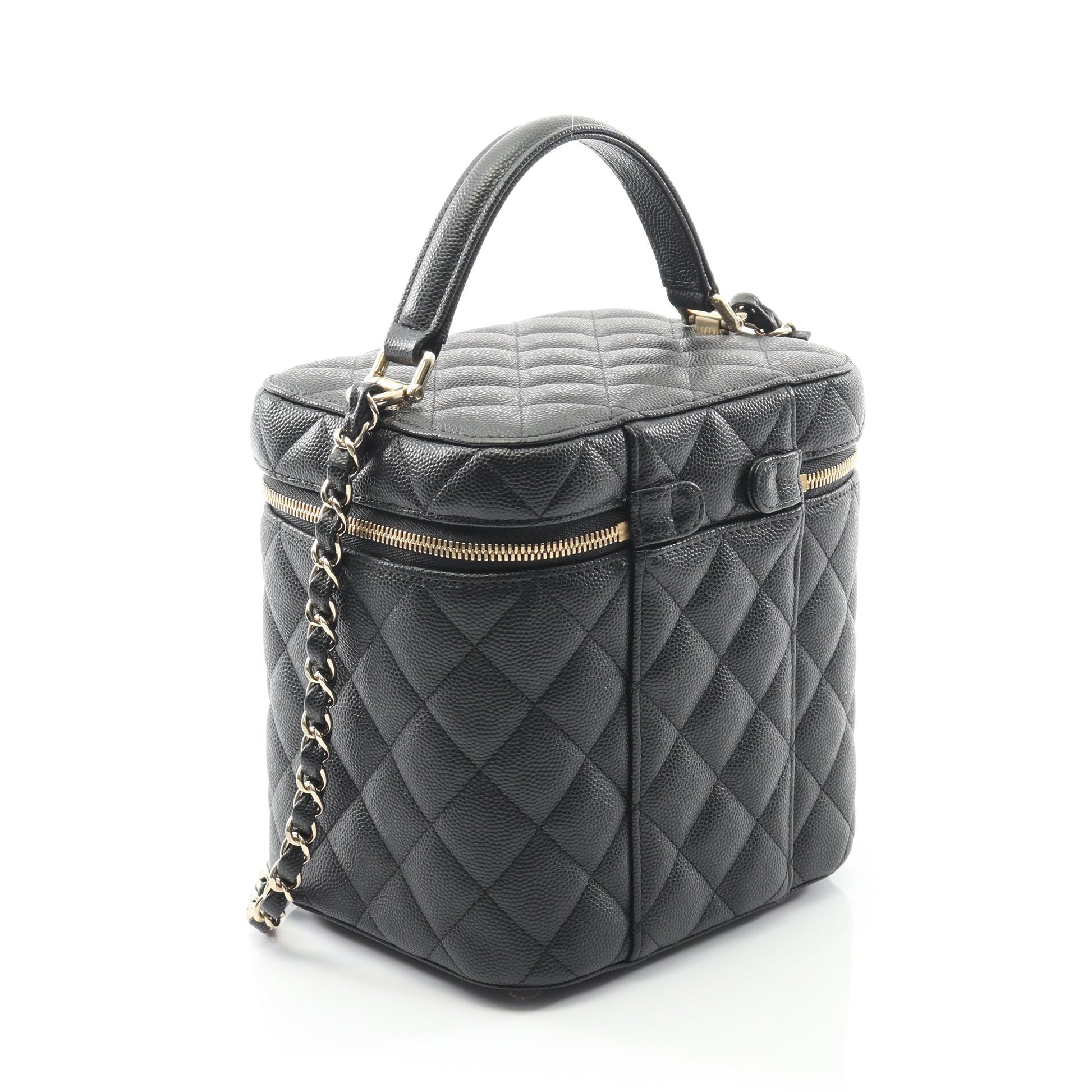 マトラッセ チェーンショルダーバッグ キャビアスキン ブラック ゴールド金具 2WAY シャネル バッグ CHANEL