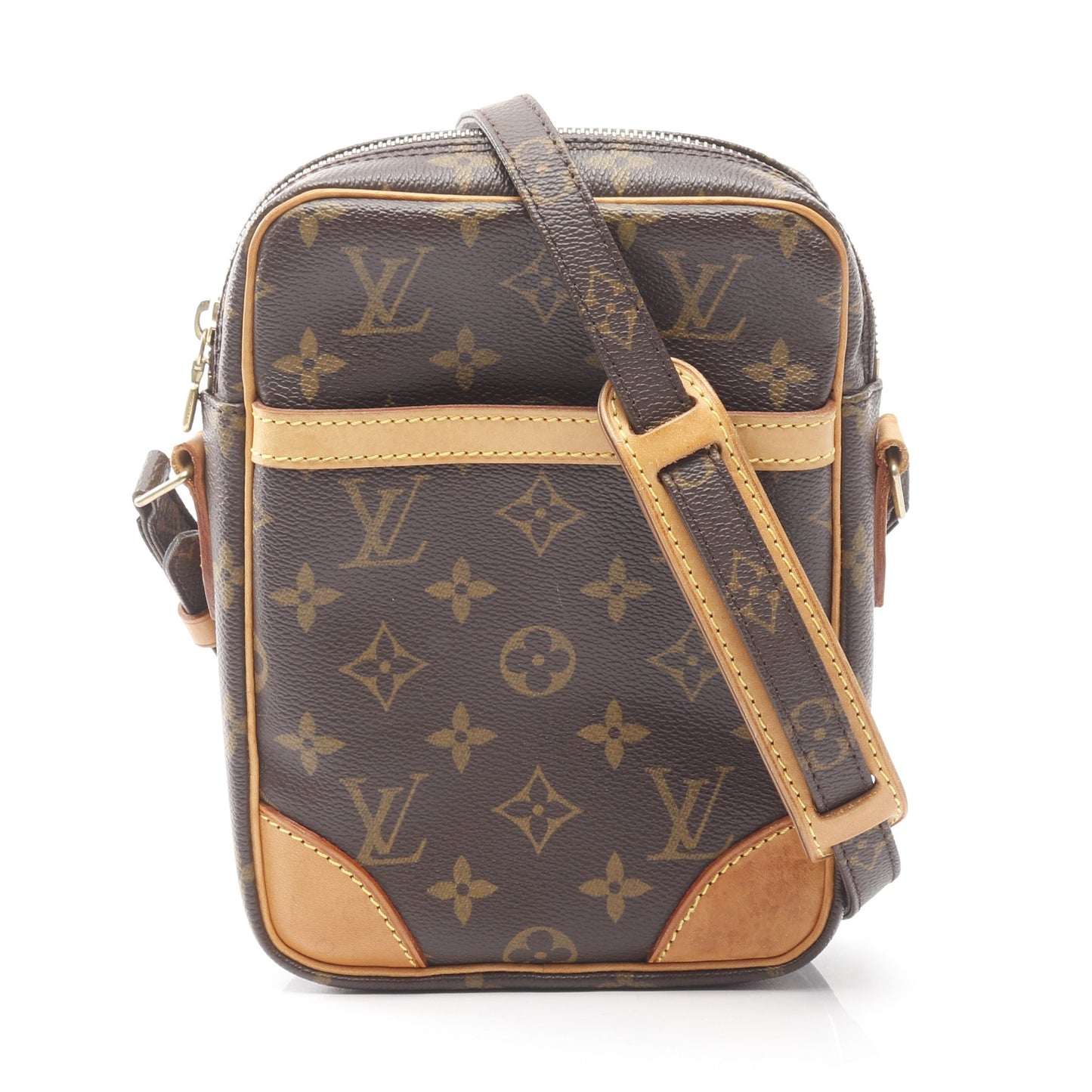 ダヌーブ モノグラム ショルダーバッグ PVC レザー ブラウン ルイヴィトン バッグ LOUIS VUITTON