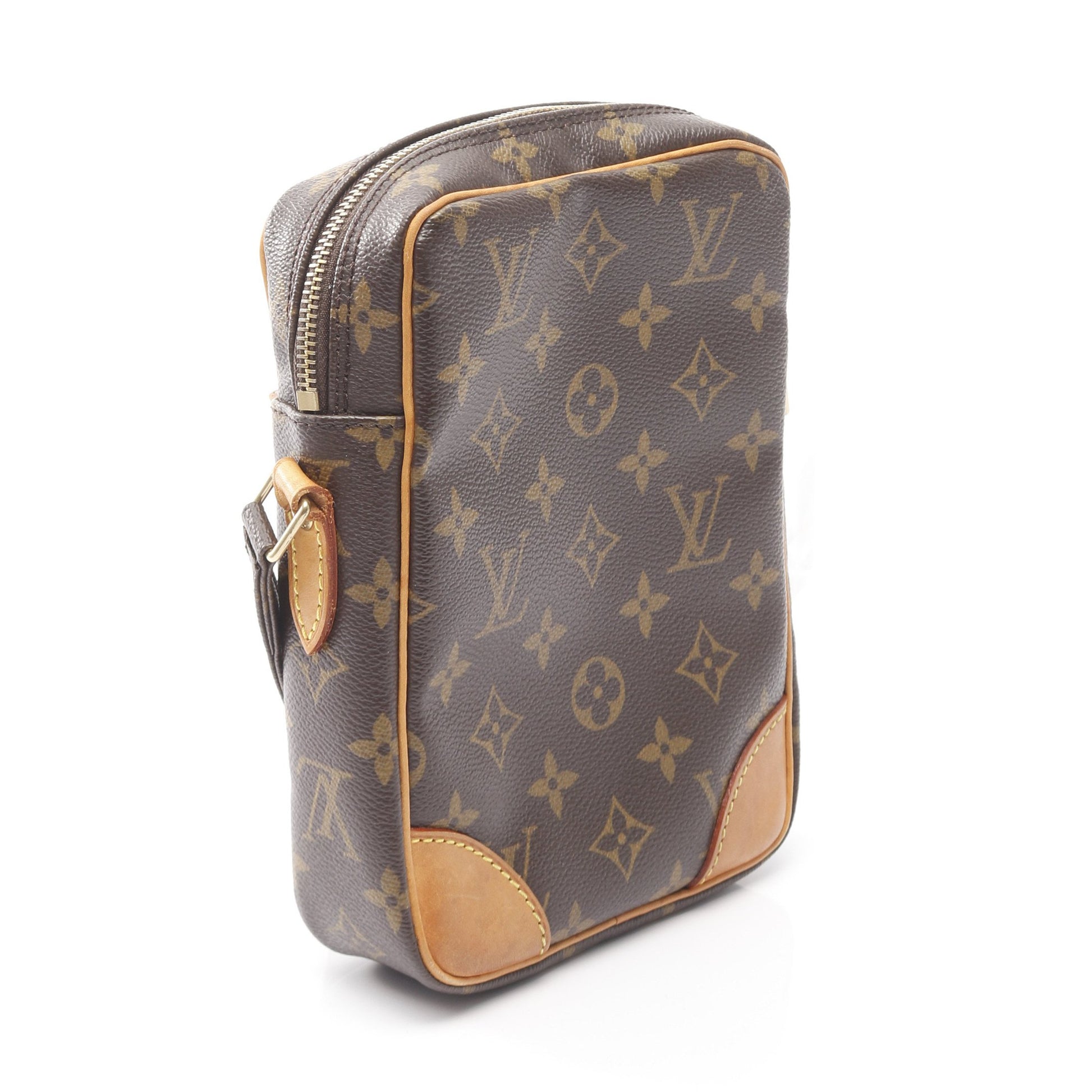 ダヌーブ モノグラム ショルダーバッグ PVC レザー ブラウン ルイヴィトン バッグ LOUIS VUITTON