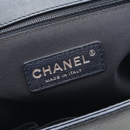 ボーイシャネル チェーンショルダーバッグ レザー ネイビー アンティークシルバー金具 シャネル バッグ CHANEL