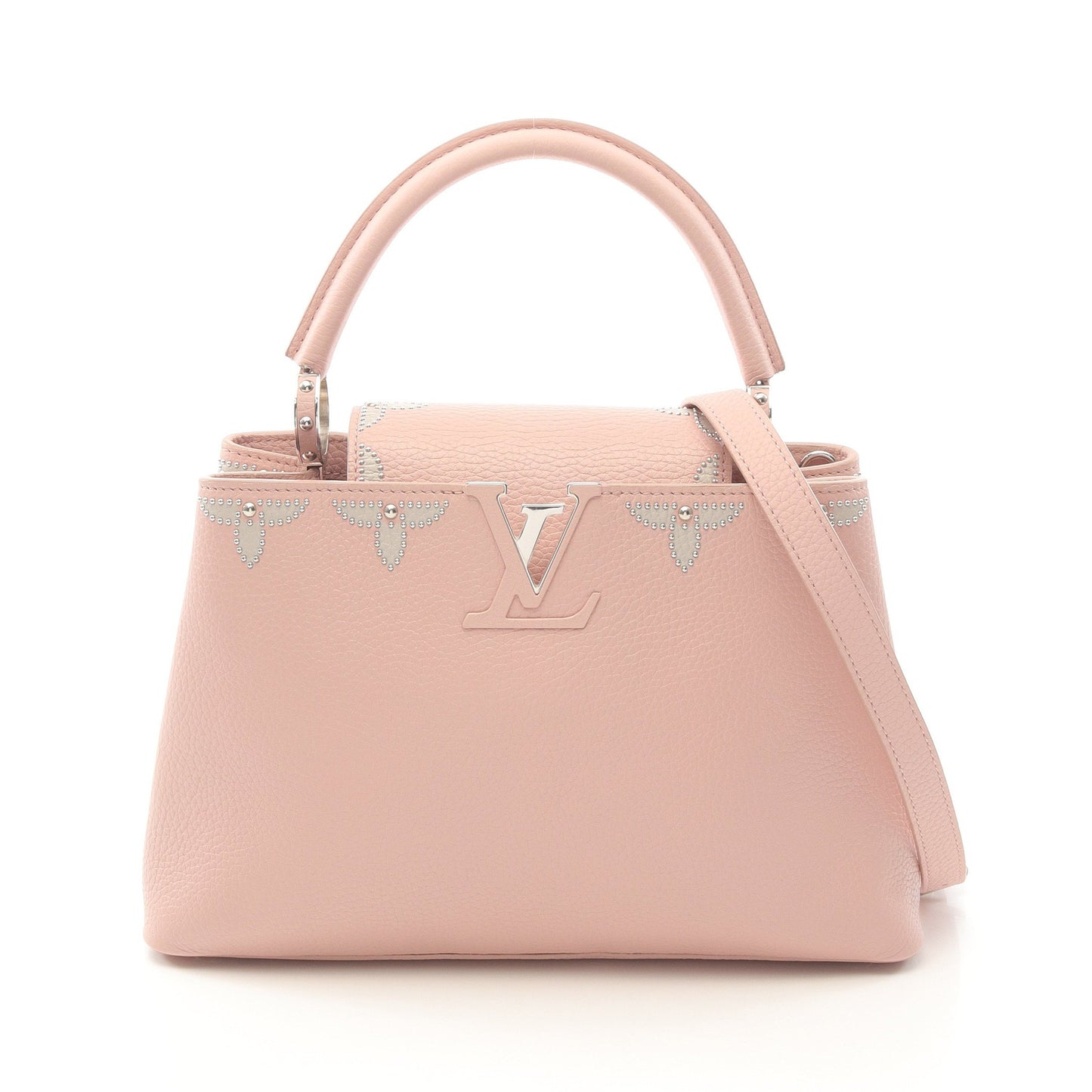 カプシーヌPM ノワール ハンドバッグ トリヨンレザー ライトピンク ホワイト 2WAY スタッズ ルイヴィトン バッグ LOUIS VUITTON