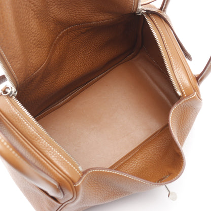 リンディ30 ショルダーバッグ トリヨンクレマンス ブラウン シルバー金具 □Q刻印 エルメス バッグ HERMES