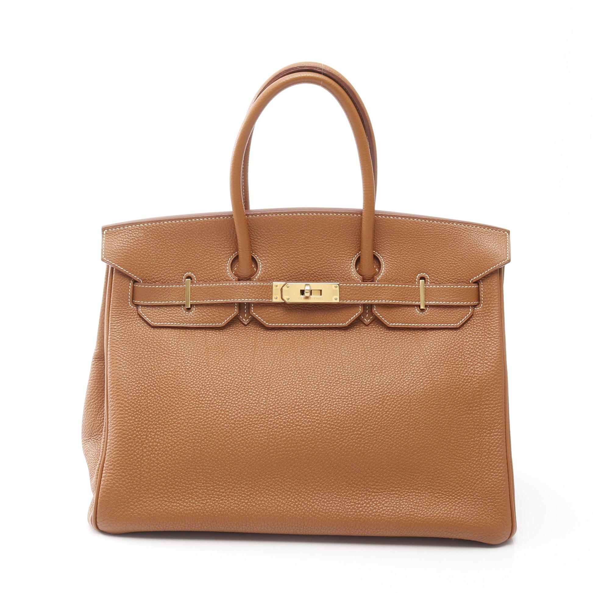 バーキン35 ゴールド ハンドバッグ トゴ ブラウン ゴールド金具 □H刻印 エルメス バッグ HERMES