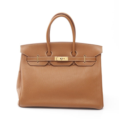 バーキン35 ゴールド ハンドバッグ トゴ ブラウン ゴールド金具 □H刻印 エルメス バッグ HERMES