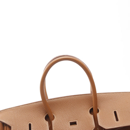 バーキン35 ゴールド ハンドバッグ トゴ ブラウン ゴールド金具 □H刻印 エルメス バッグ HERMES