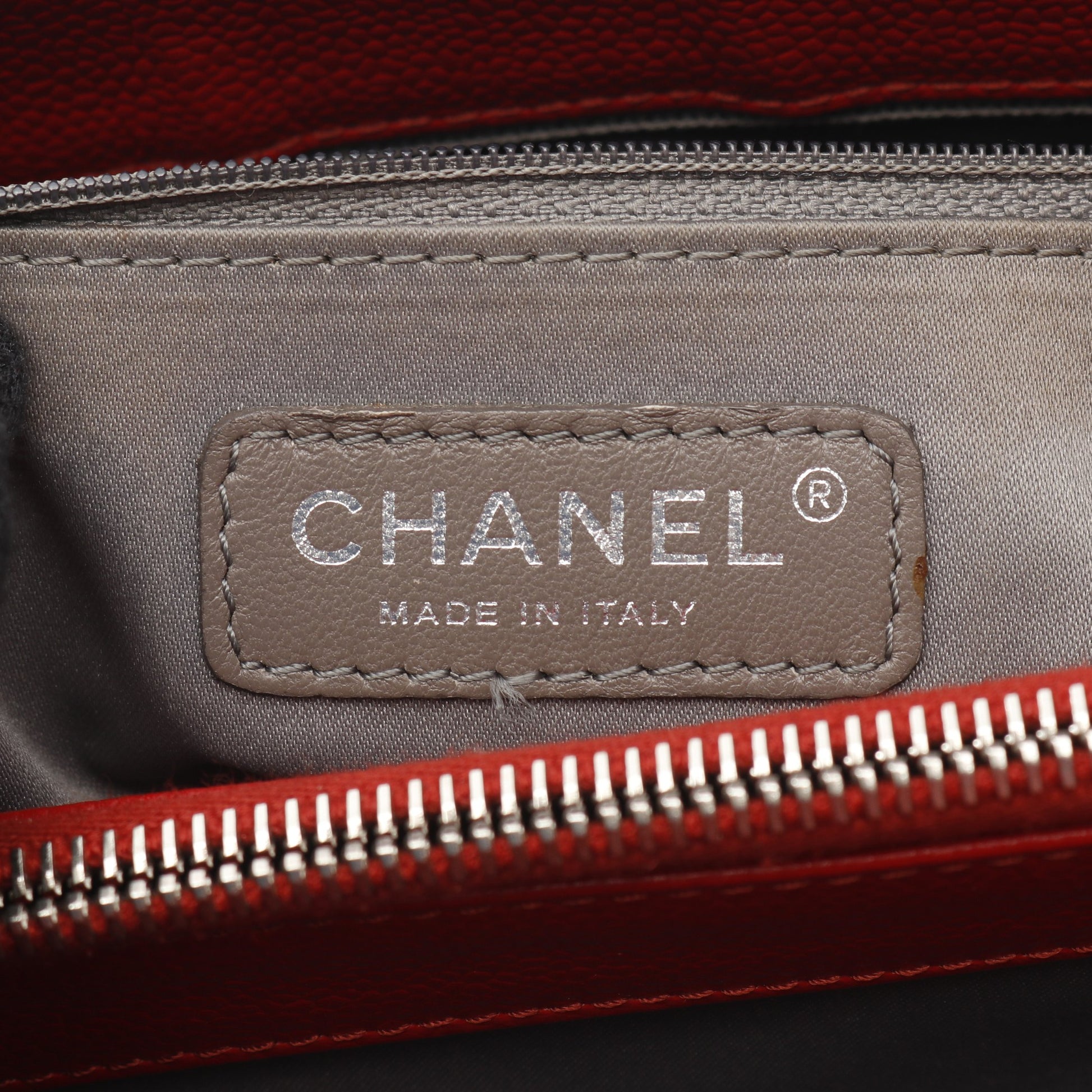 マトラッセ グランドショッピング GST チェーンショルダーバッグ チェーントートバッグ キャビアスキン レッド ゴールド金具 シャネル バッグ CHANEL