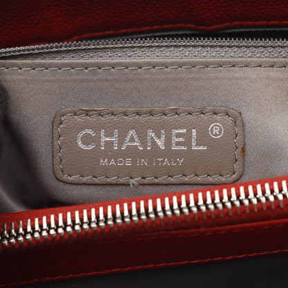 マトラッセ グランドショッピング GST チェーンショルダーバッグ チェーントートバッグ キャビアスキン レッド ゴールド金具 シャネル バッグ CHANEL