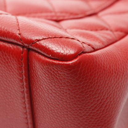 マトラッセ グランドショッピング GST チェーンショルダーバッグ チェーントートバッグ キャビアスキン レッド ゴールド金具 シャネル バッグ CHANEL