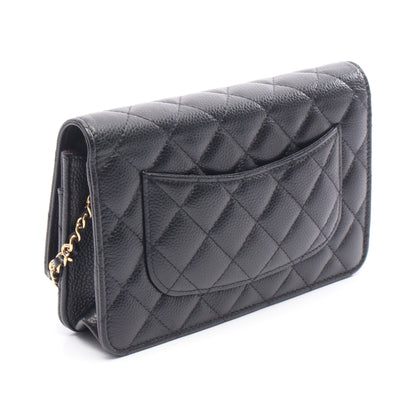 マトラッセ チェーンウォレット キャビアスキン ブラック ゴールド金具 シャネル バッグ CHANEL