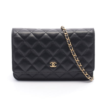 マトラッセ チェーンウォレット キャビアスキン ブラック ゴールド金具 シャネル バッグ CHANEL