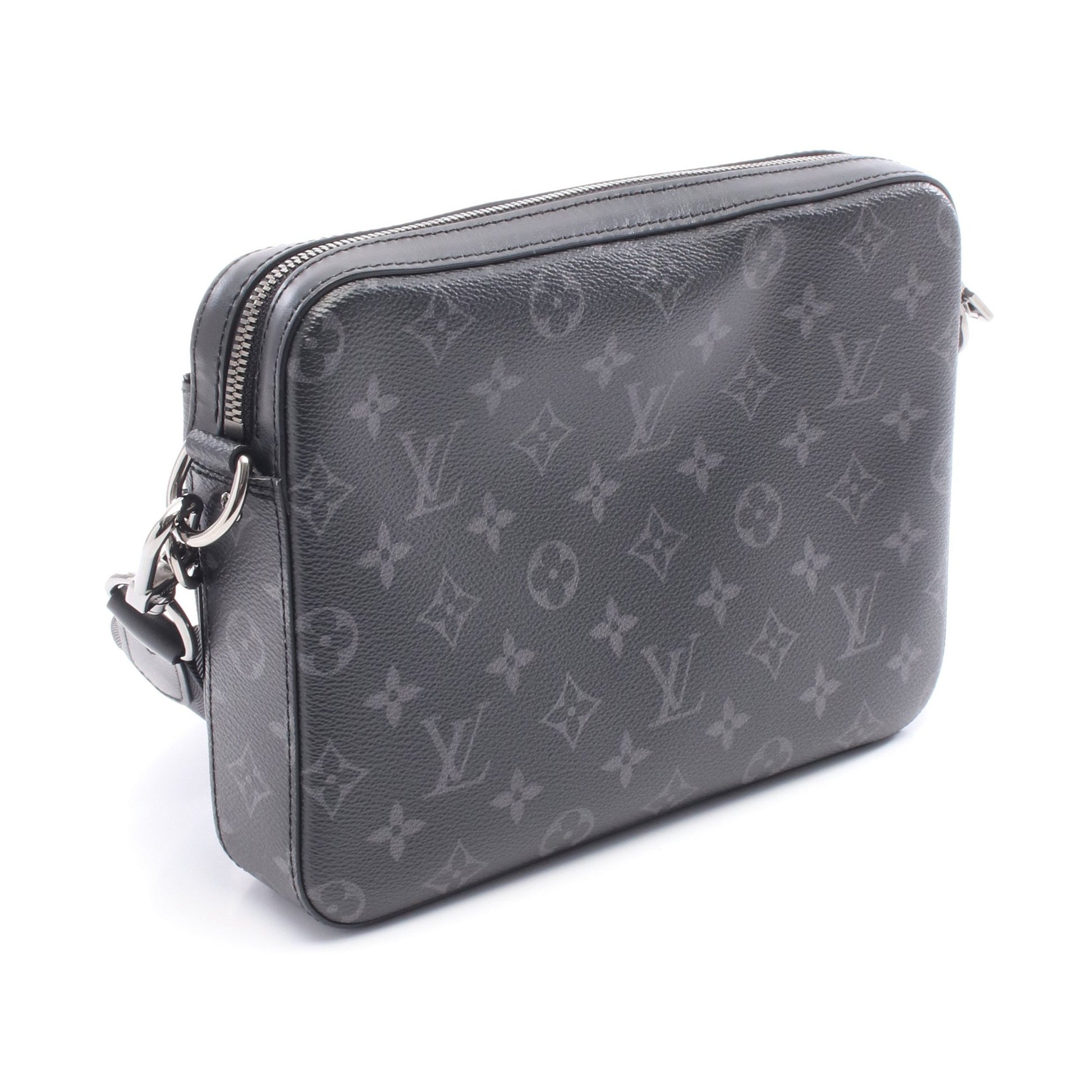 トリオ メッセンジャー モノグラム エクリプス ショルダーバッグ PVC レザー ブラック グレー ルイヴィトン バッグ LOUIS VUITTON