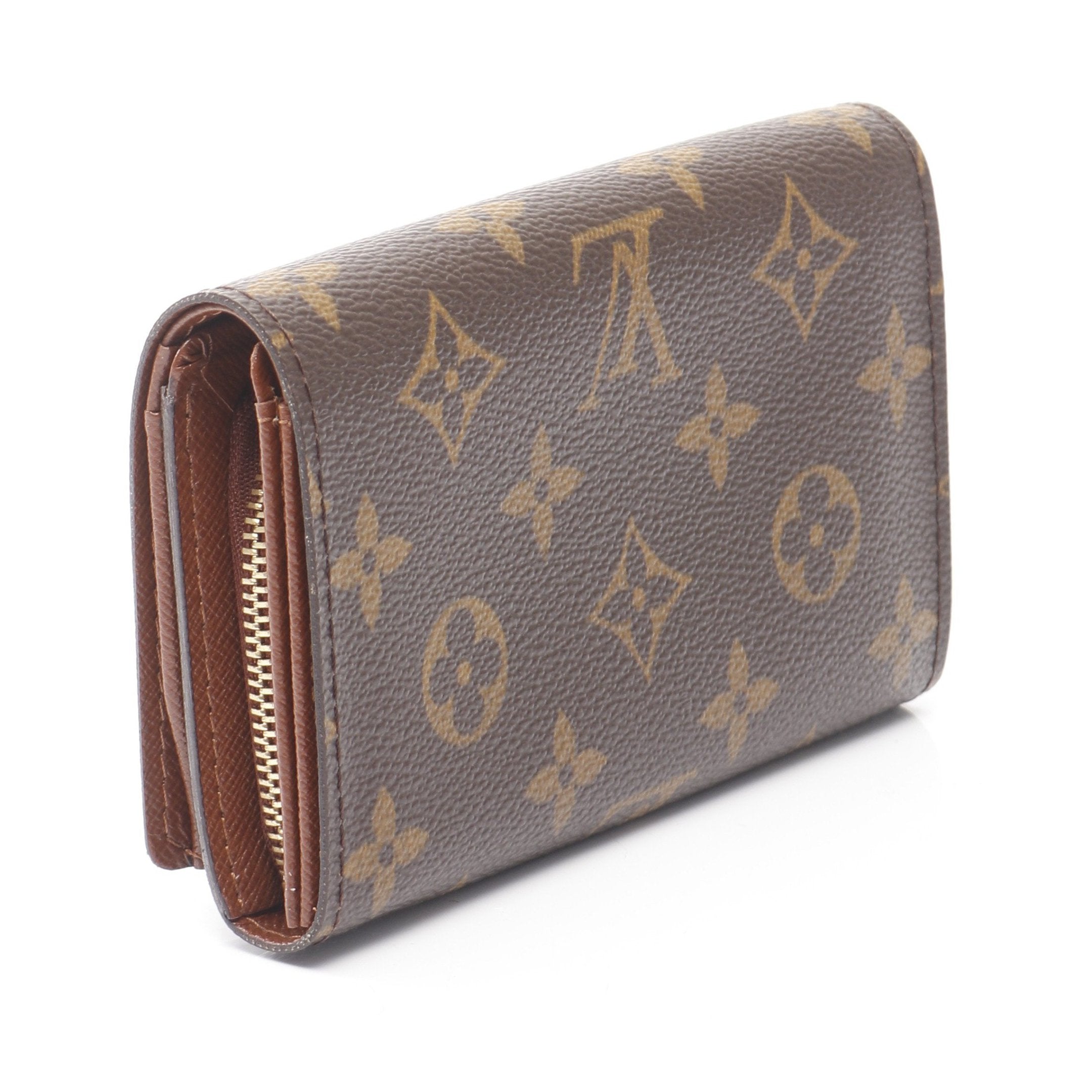 ルイ ヴィトン◎トレゾール ポルトモネ ビエ モノグラム 二つ折り財布 ブラウン ポルトモネ ビエ トレゾール モノグラム 二つ折り財布 PVC レザー