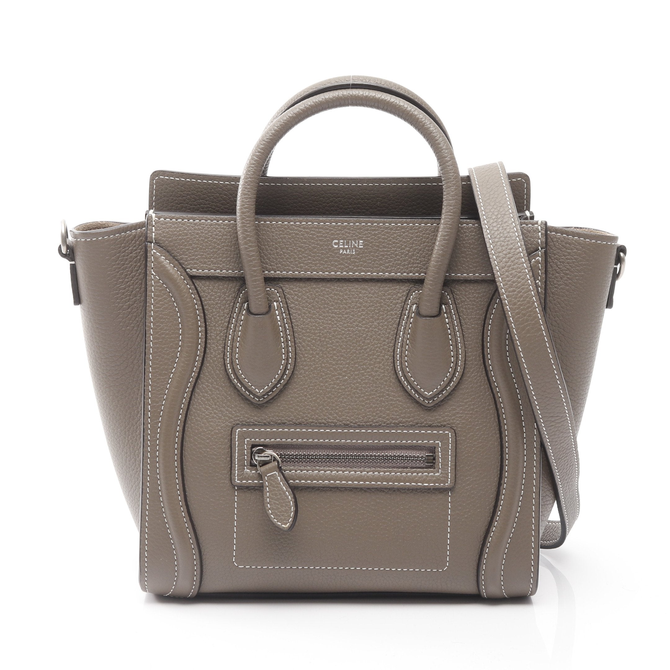 ラゲージ ナノショッパー ハンドバッグ レザー グレーブラウン 2WAY