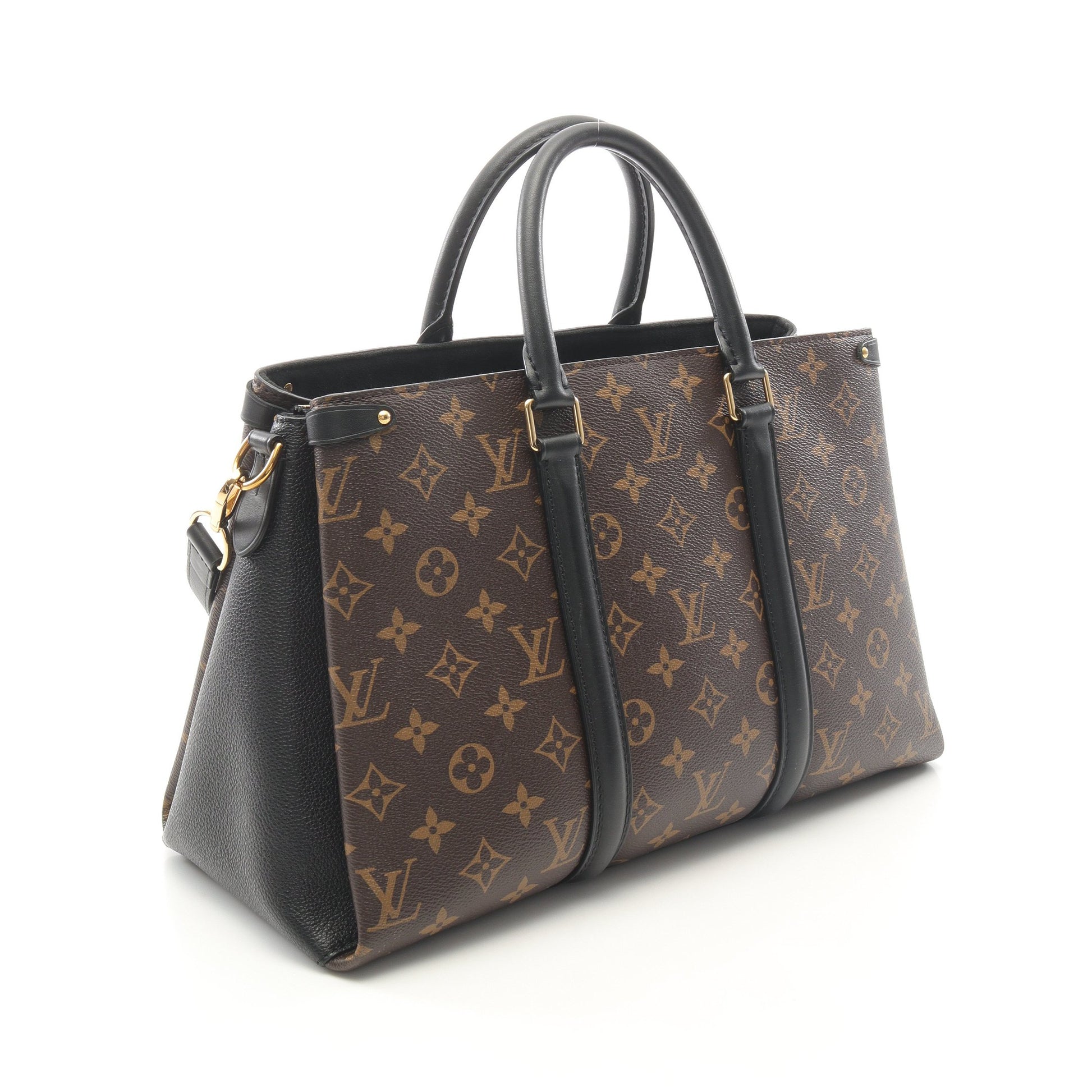 スフロ NV MM モノグラム ノワール ハンドバッグ PVC レザー ブラウン ブラック 2WAY ルイヴィトン バッグ LOUIS VUITTON
