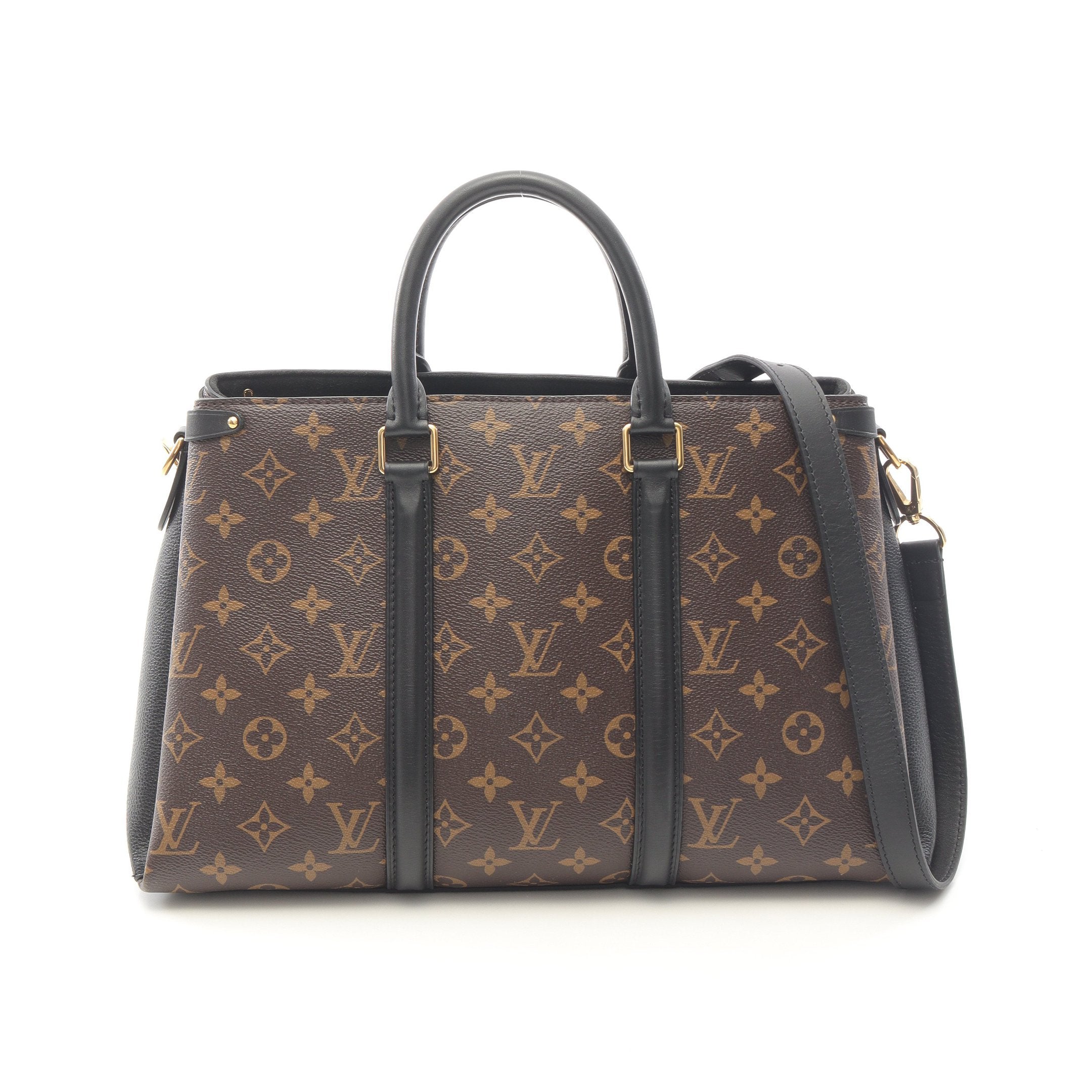 スフロ NV MM モノグラム ノワール ハンドバッグ PVC レザー ブラウン