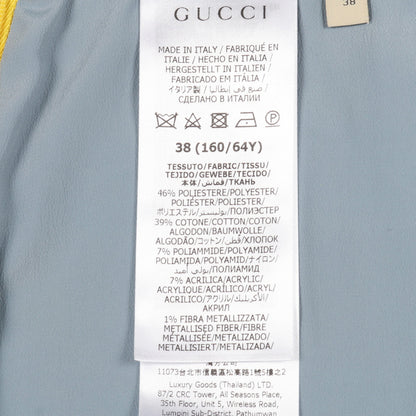 ツイード スカート チェック コットン イエロー ブルー スパンコール グッチ ボトムス GUCCI