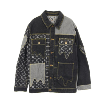 LOUIS VUITTON × NIGO モノグラム クレイジー ワークウェア デニムジャケット コットン ブラック グレー ルイヴィトン アウター LOUIS VUITTON