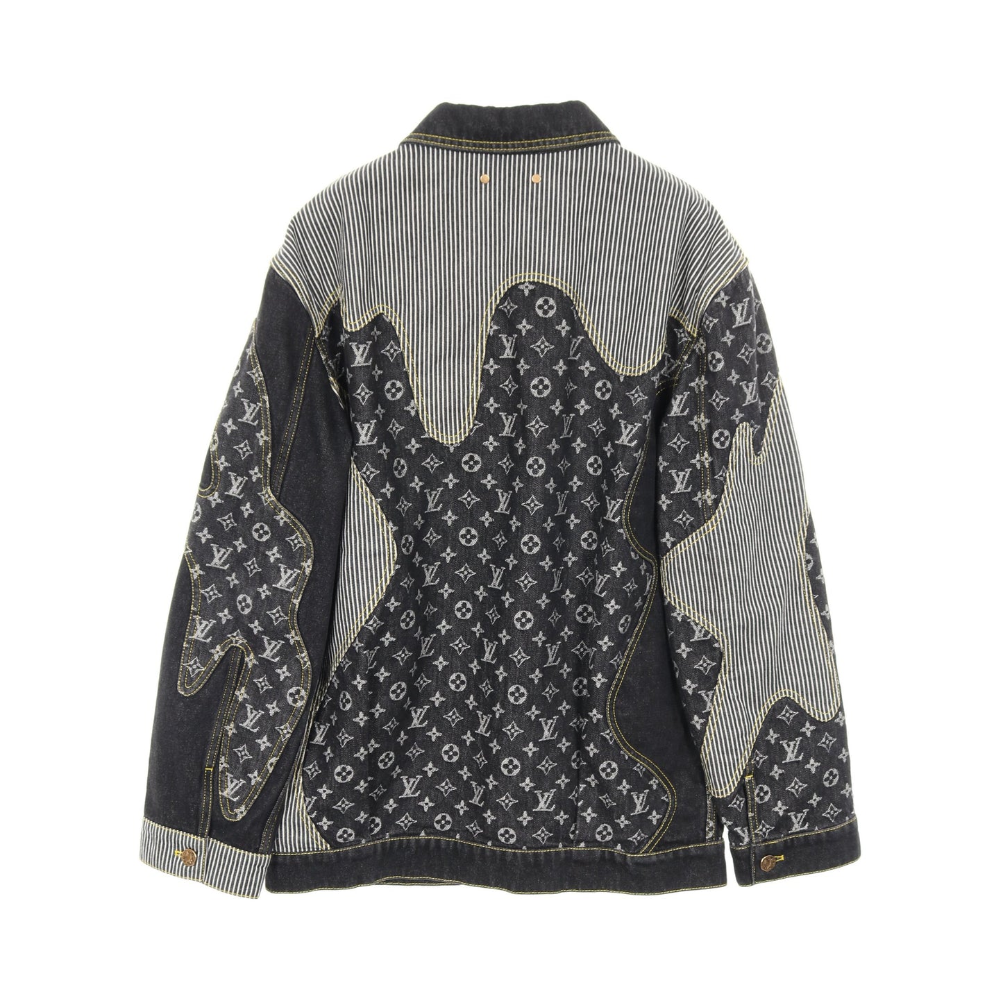 LOUIS VUITTON × NIGO モノグラム クレイジー ワークウェア デニムジャケット コットン ブラック グレー ルイヴィトン アウター LOUIS VUITTON