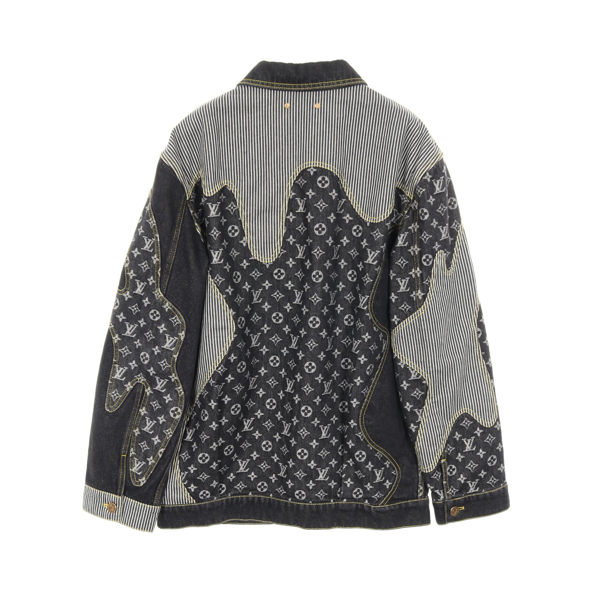 LOUIS VUITTON × NIGO モノグラム クレイジー ワークウェア デニムジャケット コットン ブラック グレー ルイヴィトン アウター LOUIS VUITTON
